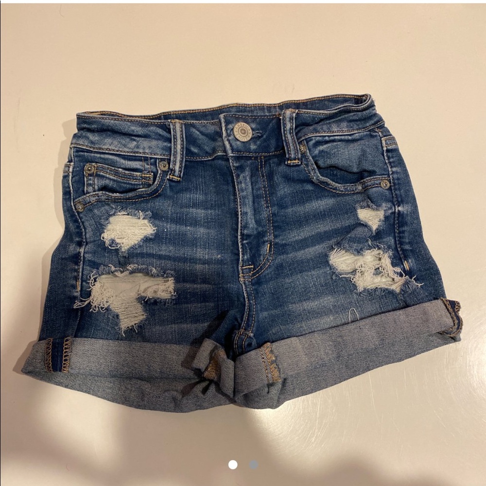 Denim high rise shorts